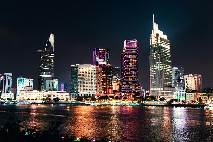 Vietnam city skyline scenery
